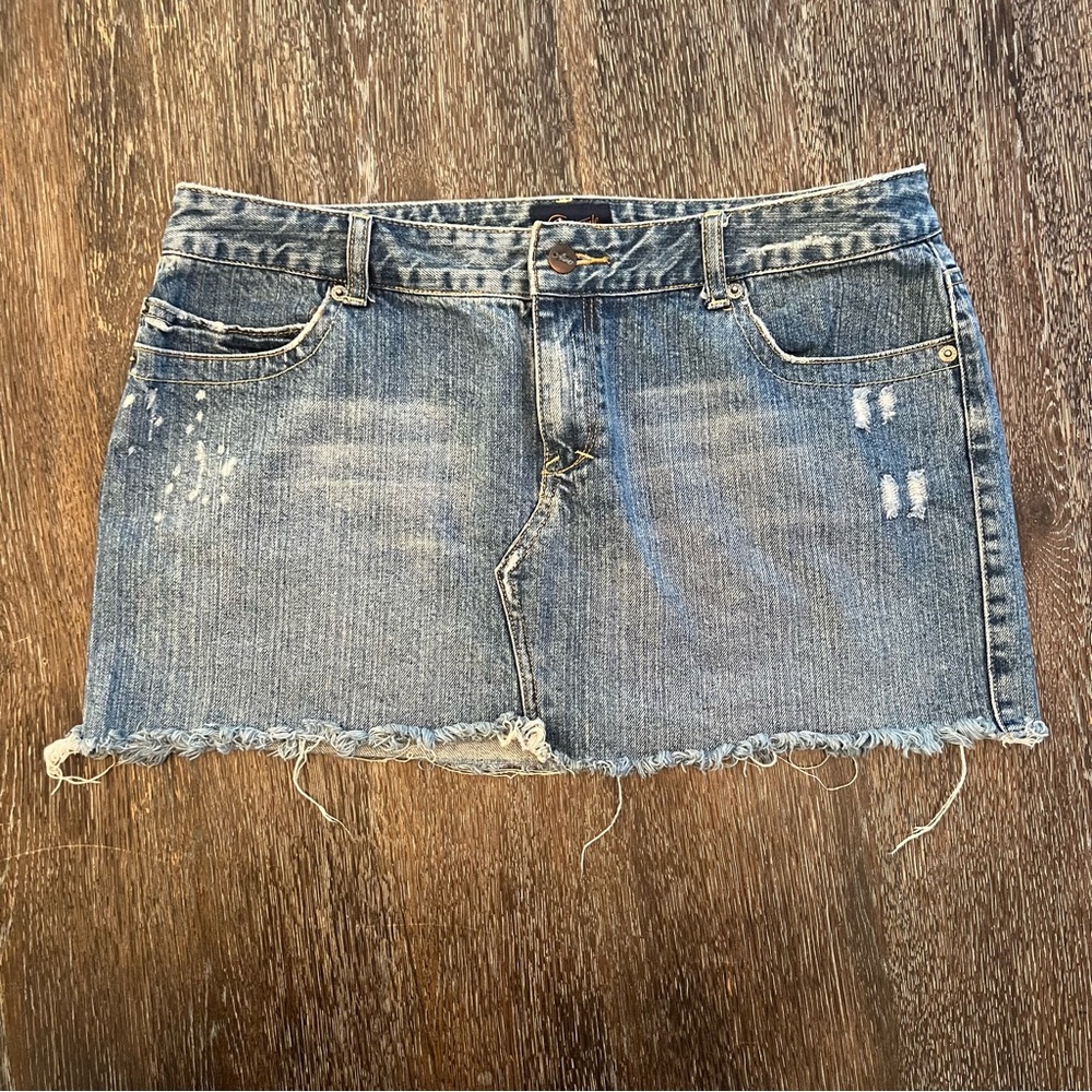 Aeropostale Distressed Denim Short Mini Skirt Size 11/12